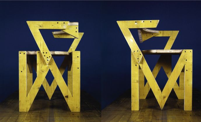 P18, serie Solidi, 1995 ca. Pannello di abete a tre strati rivestimento giallo, 70 x 50 x 50 cm. Courtesy Archivio Architetto Cesare Leonardi. Foto Cesare Leonardi
