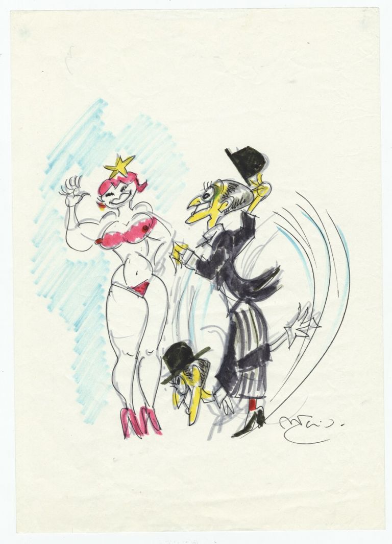 Totò in un disegno di Federico Fellini, Collezione Vincenzo Mollica