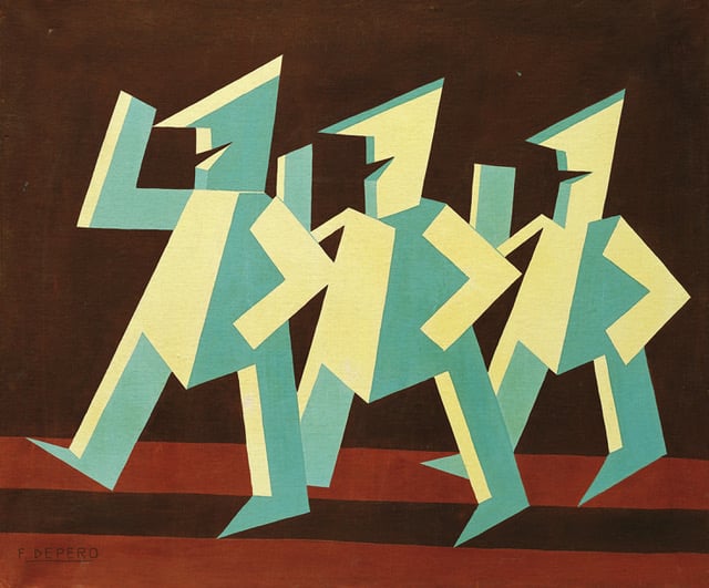 Fortunato Depero, Pagliaccetti, 1927, olio su tela, 70x83,5 cm