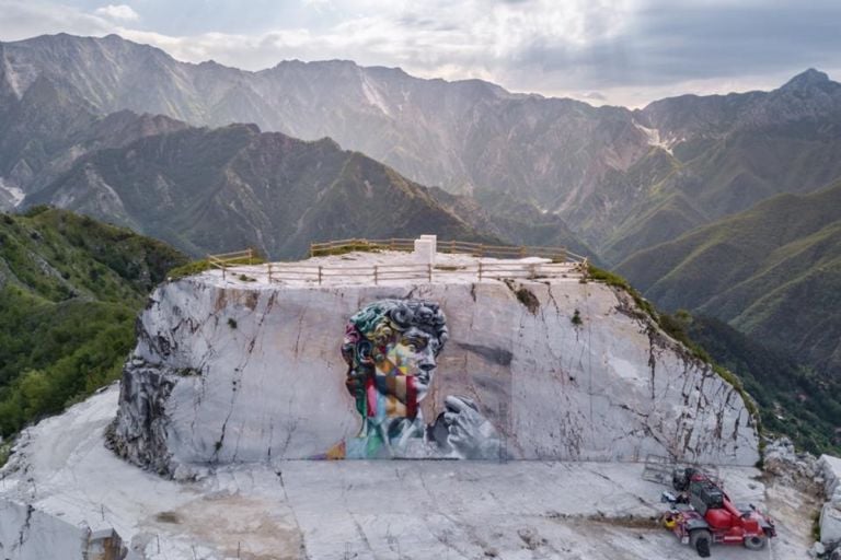 Kobra, David, 2017, il murale realizzato in una cava di marmo della Alpi Apuane, ph. Matteo Dunchi