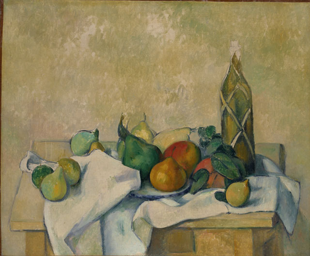 Paul Cézanne, Bouteille de liqueur, 1890 ca., olio su tela, cm 54.2 x 65.5, Pola Museum of Art