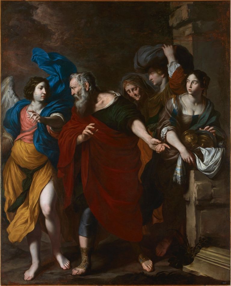 Pietro Novelli, Lot e la famiglia in fuga da Sodoma, 1640 ca., Real Monasterio de San Lorenzo de El Escorial, courtesy Patrimonio Nacional