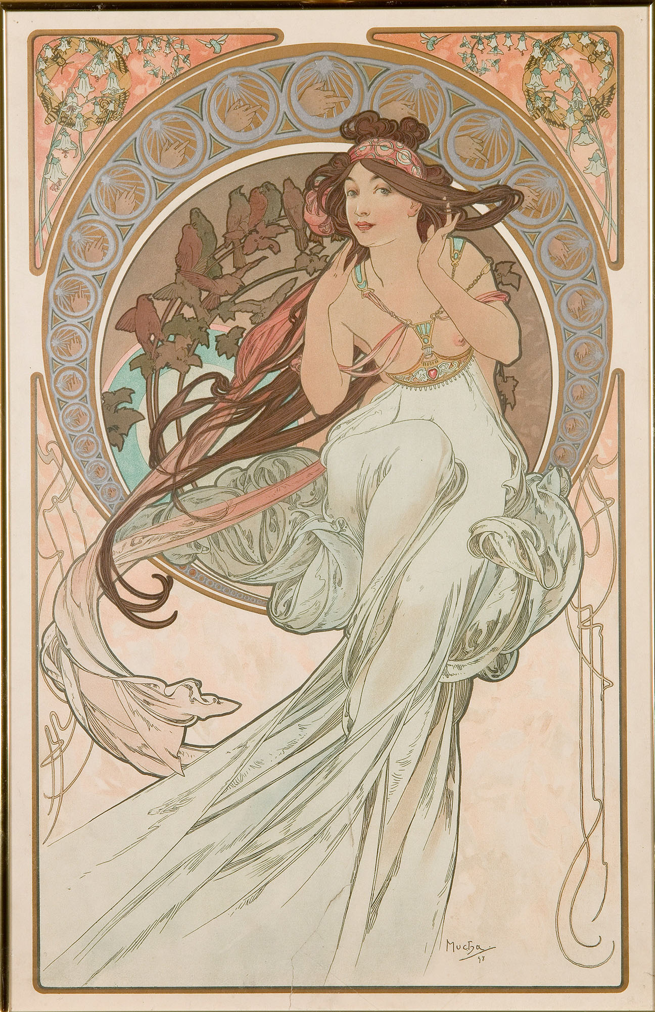 Alfons Mucha (1860-1939), Les Arts: Musique, Danse, Poesie,Peinture, 1898 Quattro litografie a colori su carta. 60 × 38 cm. UPM inv. n. GP 20 952-20 955