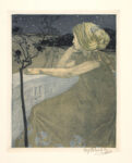 Vojtěch Preissig (1873-1944) Na balkoně / Dívčí touha (Al balcone/ Desiderio di una giovane donna), 1903 Foglio n. 1 dell’album. Coloured Etchings. Acquaforte a colori su carta. 63,4 × 44,5 cm (foglio), 25,3 × 20 cm (stampa). UPM inv. no. G 1 885 A/1