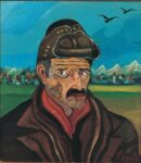 Antonio Ligabue, Autoritratto con berretto da motociclista, 1954 1955, olio su tavola di faesite, 80x70 cm