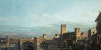 Bernardo Bellotto, Ponte di Castelvecchio a Verona, olio su tela, 1740. Fondazione Cassa di Risparmio di Verona Vicenza Belluno e Ancona