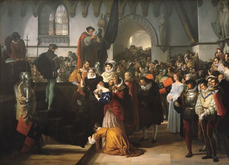 Francesco Hayez, Maria Stuarda sale al patibolo, 1827, olio su tela. Milano, Collezione Banca Cesare Ponti