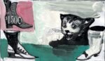 Gianluigi Toccafondo Favola del gattino che voleva diventare il gatto con gli stivali 2017 illustrazione per il racconto inedito di Ugo Cornia Un artista dell’immagine. Gianluigi Toccafondo a Modena