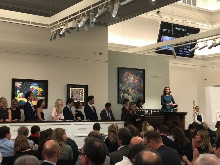 Alcuni momenti dell'asta Sotheby's Impressionist and Modern Art 2017 a Londra