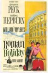 La locandina del film Vacanze romane di William Wyler (USA, 1953) con Gregory Peck e Audrey Hepburn