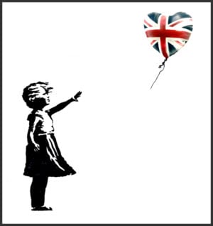 Banksy regala una sua opera agli inglesi che non votano Theresa May. È corruzione?