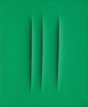 Lucio Fontana, Concetto Spaziale, Attese, 1967. Riportante l'iscrizione 'l. Fontana, Concetto Spaziale, ATTESE, Sono ancora tanto triste, ciao Blek. Courtesy Mazzoleni