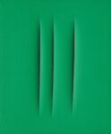 Lucio Fontana, Concetto Spaziale, Attese, 1967. Riportante l'iscrizione 'l. Fontana, Concetto Spaziale, ATTESE, Sono ancora tanto triste, ciao Blek. Courtesy Mazzoleni