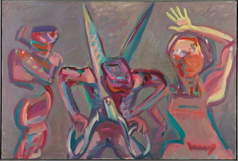 Maria Lassnig, Mann sich entzweischneidend, 1986. Albertina, Vienna. The Essl Collection