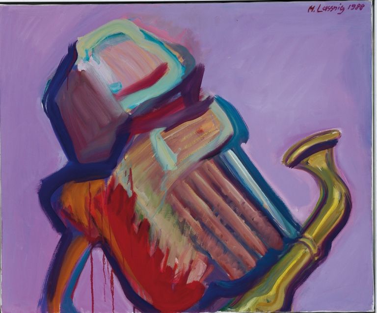 Maria Lassnig, Musikus, 1988. Albertina, Vienna. The Essl Collection