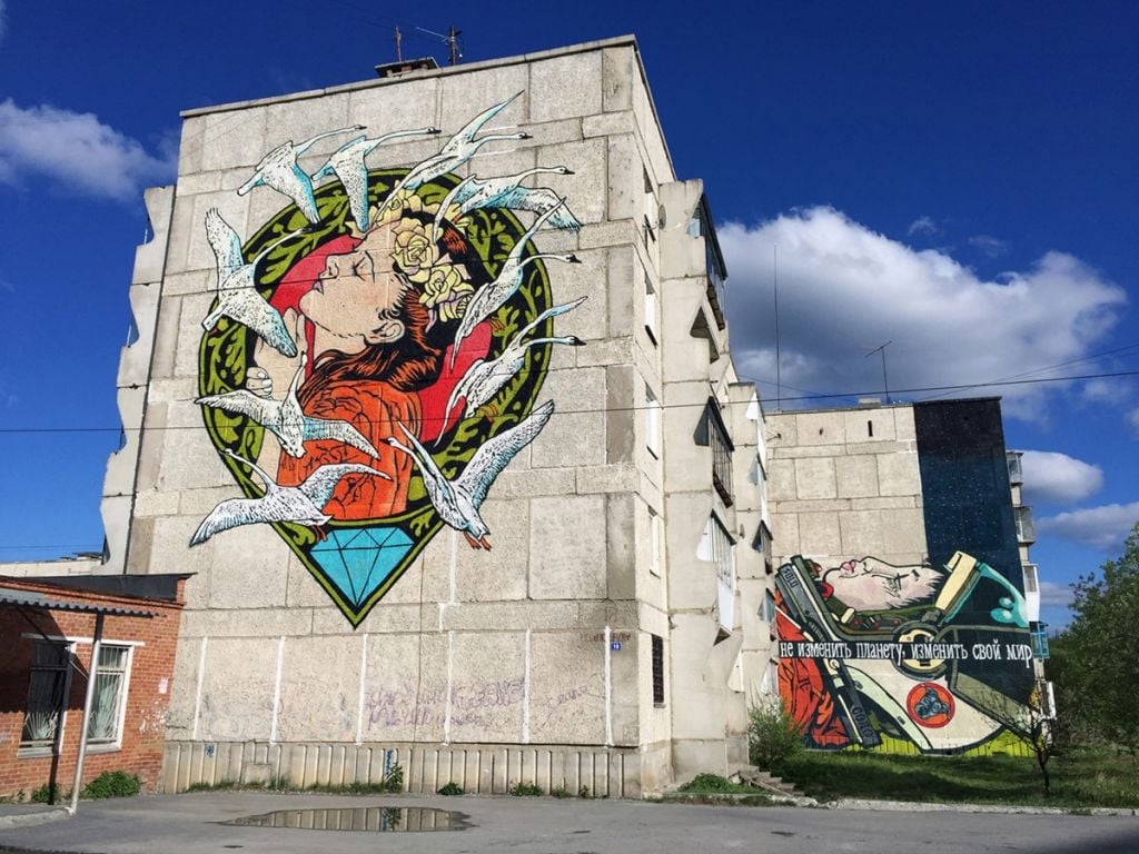 Solo e Diamond in Russia. Il Satka Street Art Festival riflette sulla salvaguardia del Pianeta