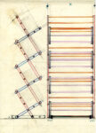 Schizzo di Vico Magistretti, libreria Bath, sistema Broomstick, prod. Alias, 1979 © Fondazione studio museo Vico Magistretti