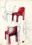 Schizzo di Vico Magistretti, sedia Selene, prod. Artemide, 1969 © Fondazione studio museo Vico Magistretti