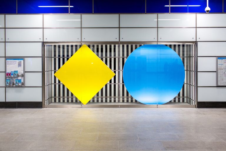 Daniel Buren, 'Diamonds and Circles' works 'in situ'. Photo Benedict Johnson