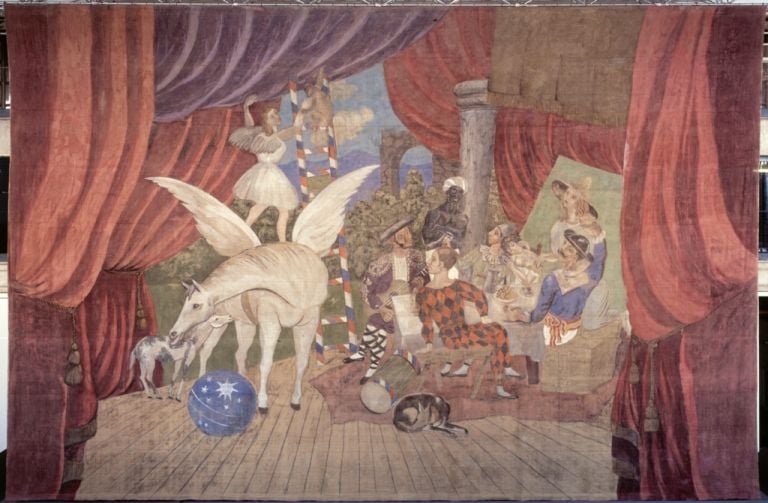 Pablo Picasso, Sipario per il balletto "Parade", 1917, tempera su tela, 1050x1640 cm Parigi, Centre Pompidou - Musée national d'art moderne - Centre de création industrielle Photo © Centre Pompidou, MNAM-CCI, Dist. RMN-Grand Palais / Christian Bahier / Philippe Migeat © Succession Picasso by SIAE 2017