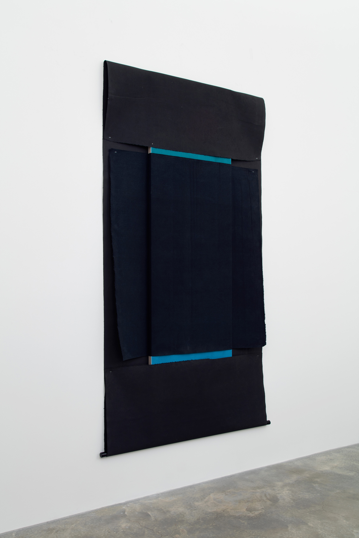 N. Dash, Untitled, 2017, oil, pigment, acrylic, linen, wooden stick, wood support, photo Jean Vong, Courtesy the artist, Casey Kaplan Gallery, New York, and Mehdi Chouakri, Berlin
