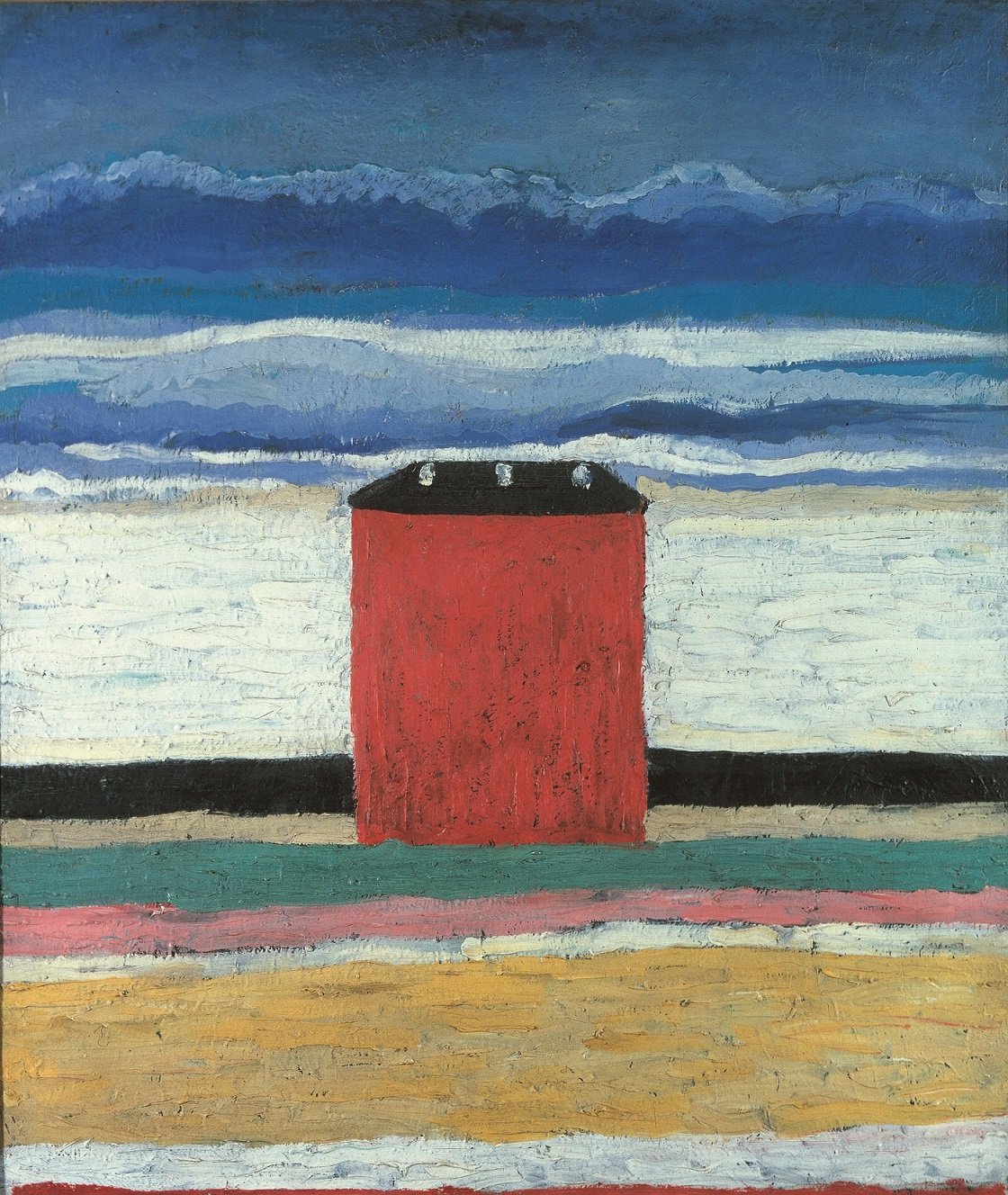 Kazimir Malevič, Casa rossa (1932), olio su tela, 63 x 55 cm, Museo di Stato Russo, San Pietroburgo