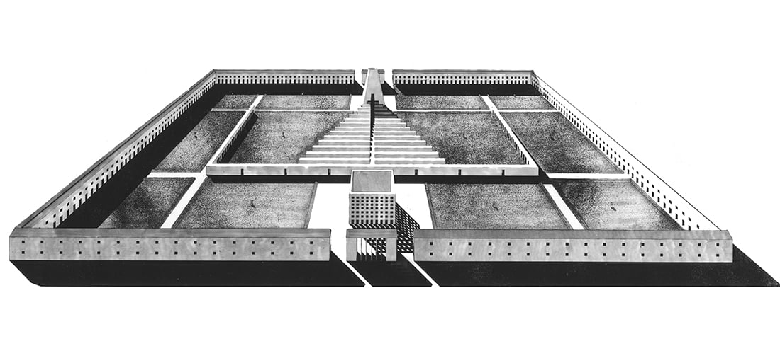 A. Rossi, G. Braghieri, progetto di concorso di prima fase per l’ampliamento del cimitero di San Cataldo, Modena, 1971 ©2017 Eredi Aldo Rossi