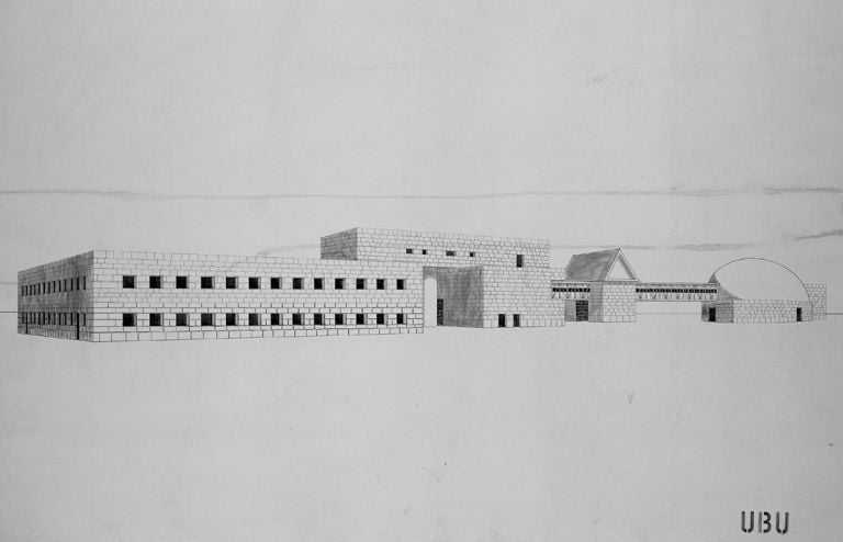 Aldo Rossi, M. Fortis, M. Scolari, progetto di concorso per il palazzo comunale, Scandicci, 1968, ©2017 Eredi Aldo Rossi