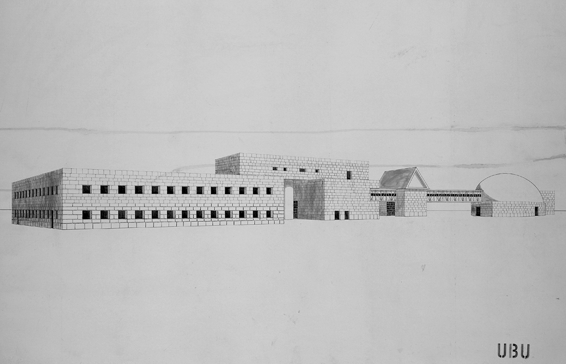 Aldo Rossi, M. Fortis, M. Scolari, progetto di concorso per il palazzo comunale, Scandicci, 1968, ©2017 Eredi Aldo Rossi
