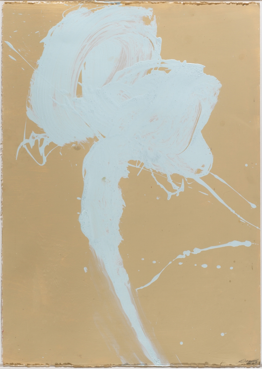 Alessandro Twombly, Figures in the desert (5/8), 2017, acrilico su carta, 106 x 76 cm