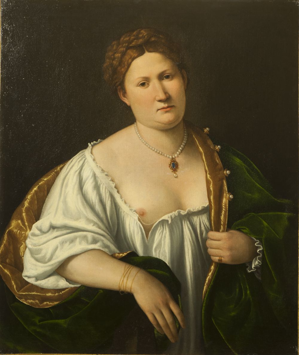 Bernardino Licinio, Ritratto di donna che scopre il seno, 1536. Bergamo, collezione privata