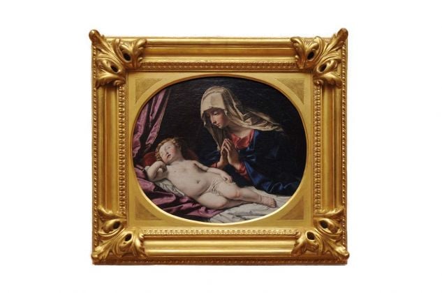 Giovan Battista Salvi detto il Sassoferrato, Madonna col Bambino detta anche Vergine con Bambino dormiente, Veneto banca, Fabriano