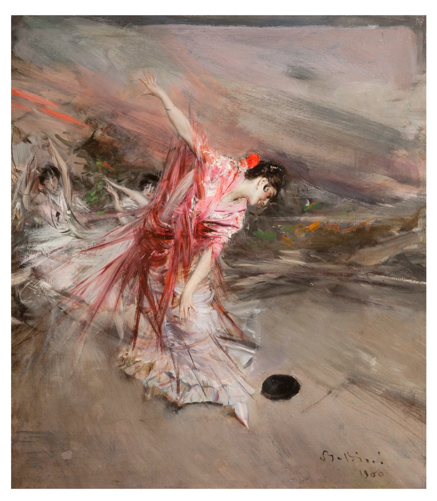 Giovanni Boldini, La danzatrice spagnola, olio su tavola, 40 x 35 cm