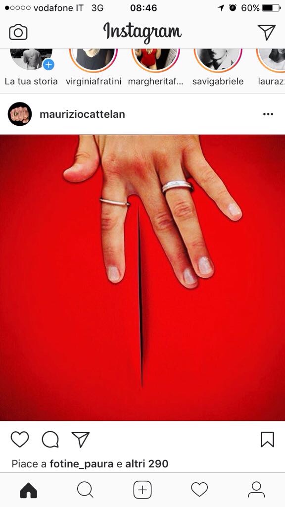 Le immagini dal profilo Instagram di Maurizio Cattelan