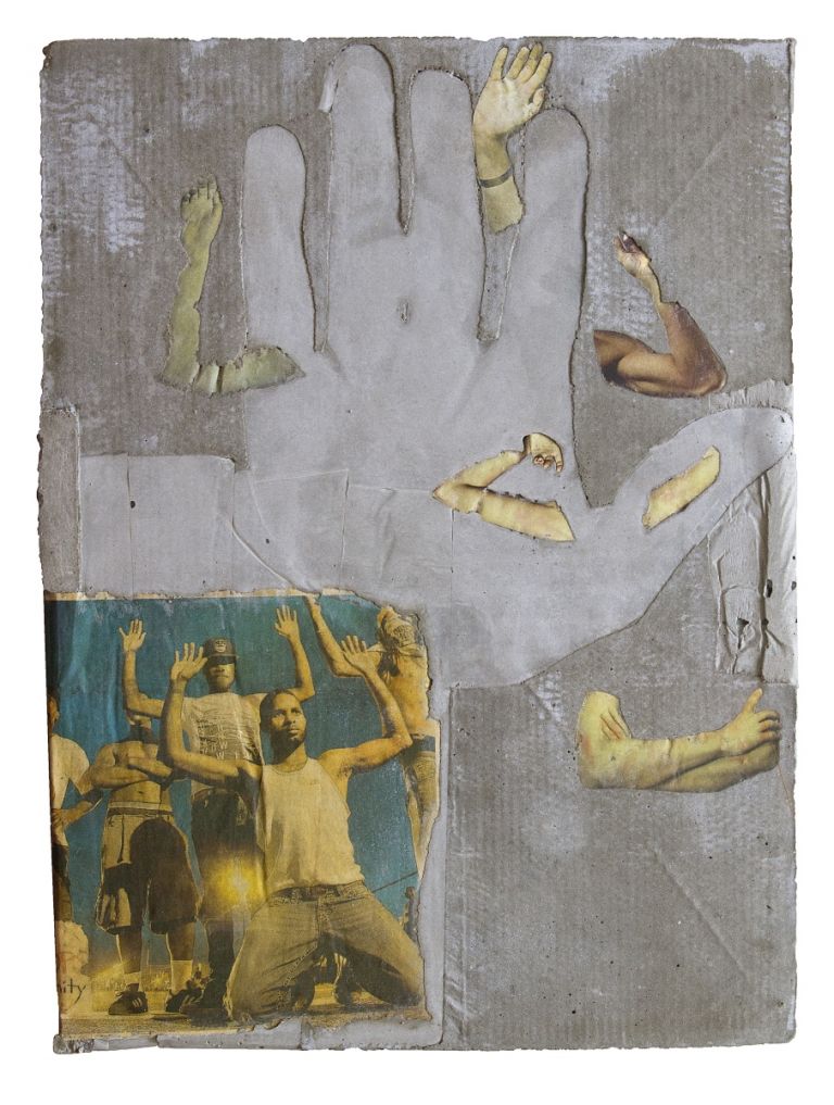 Matheus Rocha Pitta, # 72 (fourteenth assault), 2016, paper and cement, 30 x 40 x 3 cm
