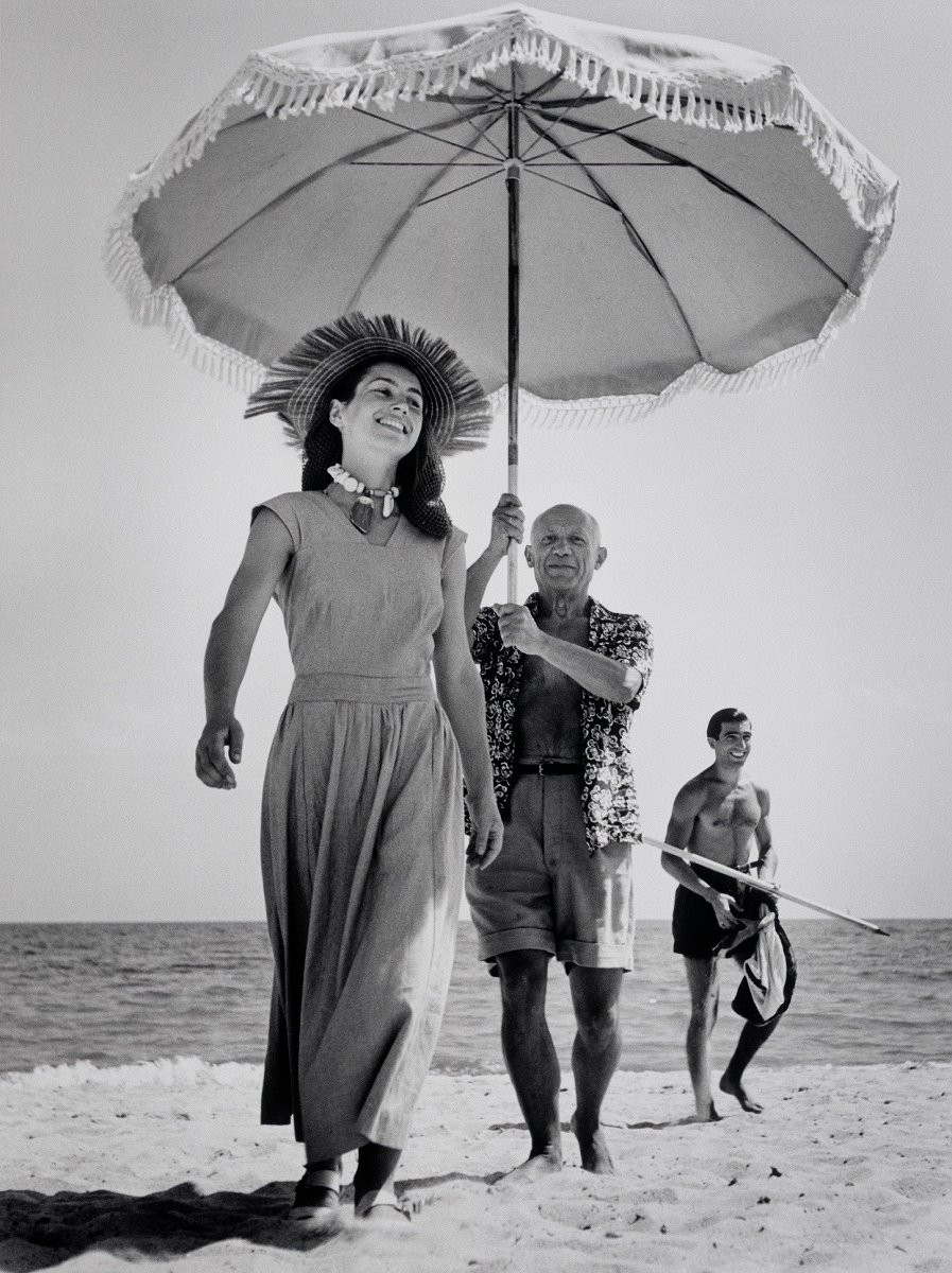 FRANCE. Golfe Juan. August, 1948. Pablo Picasso and Françoise Gilot.
