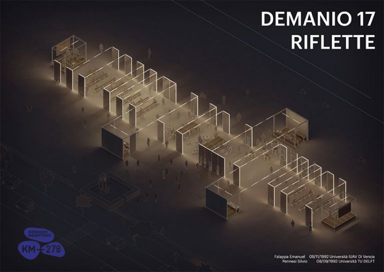 Riflette, progetto di allestimento per Demanio Marittimo.Km-278, 2017