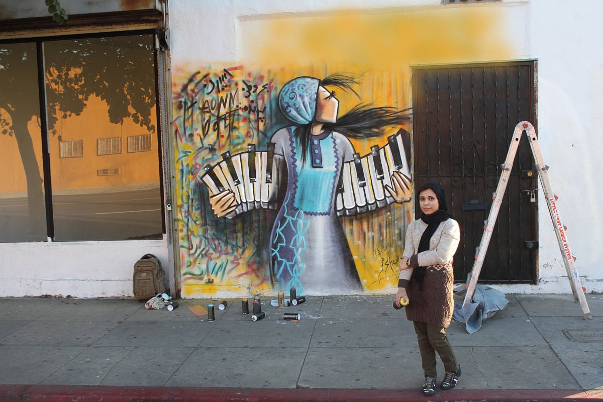 Shamsia Hassani - Wall Los Angeles