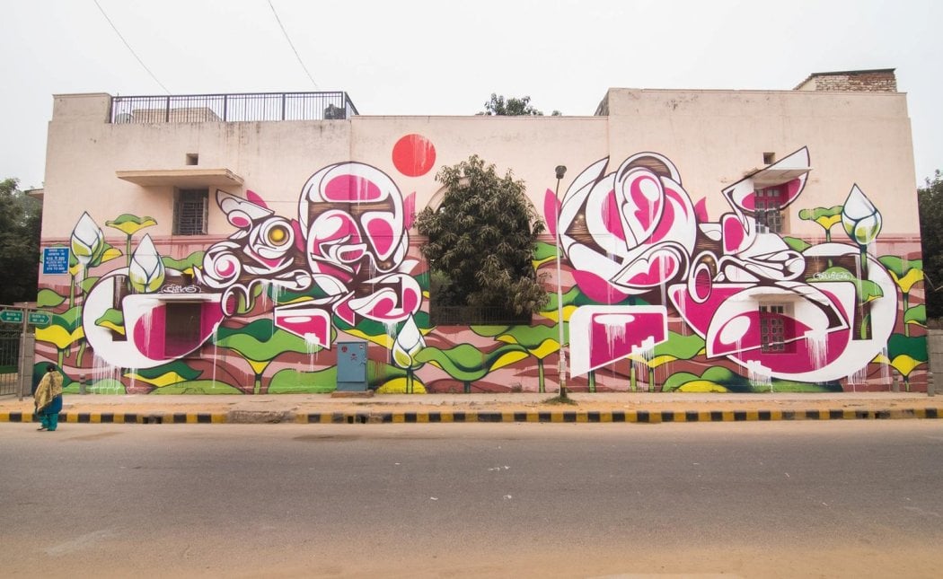 Un murale in Lodhi Road - photo by Pranav Gohil