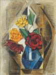 Vilmos Huszár, Vaso rettangolare con fiori, 1957. Collezione privata © TonPors 2017
