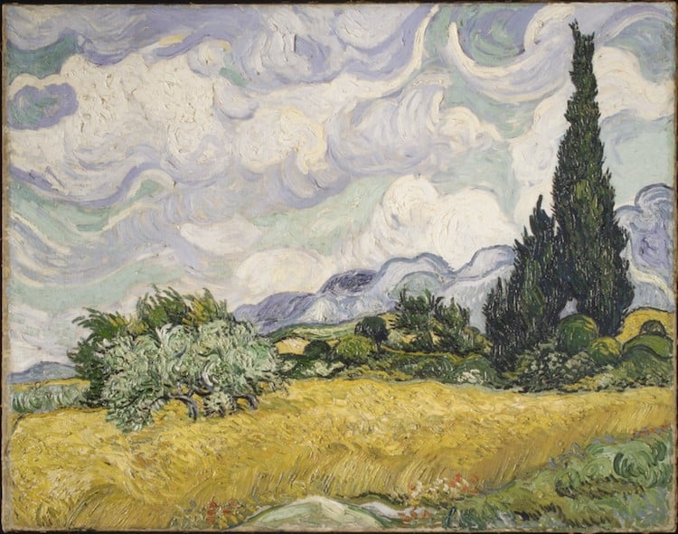 Vincent van Gogh, Campo di grano con cipressi 1889