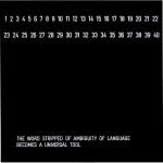 Vincenzo Agnetti, Assioma, The word stripped of ambiguity of language becomes a universal tool, 1971. Courtesy Archivio Vincenzo Agnetti