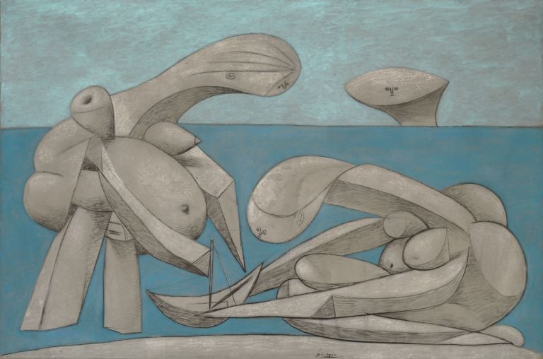 Pablo Picasso, Sulla spiaggia (La Baignade), 12 febbraio 1937, olio, conté e gesso su tela, 129,1 x 194 cm Peggy Guggenheim Collection, Venezia © Succession Picasso, by SIAE 2017