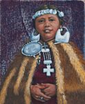 America Meredith, Mapuche Girl after Milet Ramírez. Pittura acrilica su tavola 2014