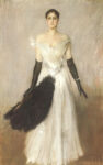 Giovanni Boldini, Ritratto di signora in bianco con guanti e ventaglio, 1889, collezione privata