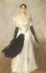 Giovanni Boldini, Ritratto di signora in bianco con guanti e ventaglio, 1889, collezione privata