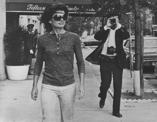 Jacqueline Kennedy Onassis and Ron Galella on Madison Avenue, New York. October 7, 1971. ©Ron Galella