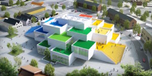 La Lego House vista da un drone. Il video del cantiere