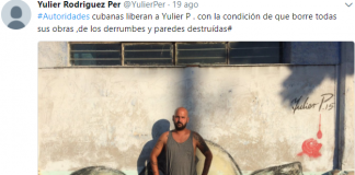 Post su Twitter di Yulier P.