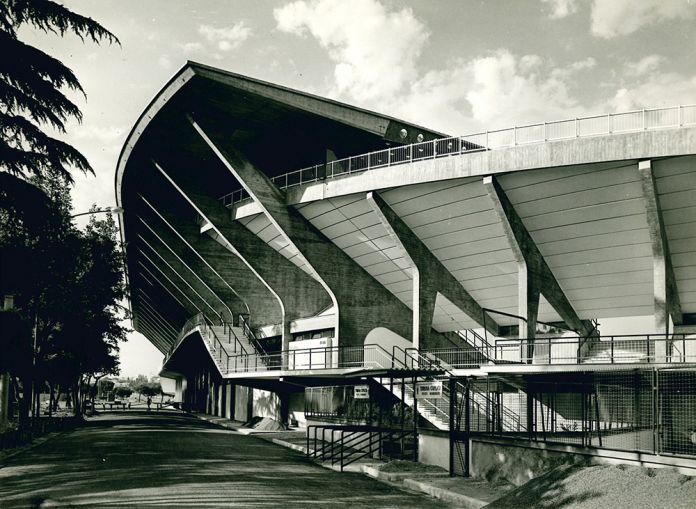 Stadio Flaminio (Pier Luigi Nervi e Antonio Nervi, 1959), Roma, Italia. Photo Oscar Savio. Courtesy Pier Luigi Nervi Project Association, Brussels
